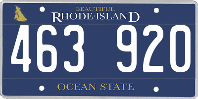 RI license plate 463920