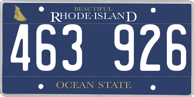 RI license plate 463926