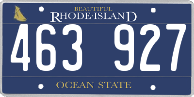 RI license plate 463927