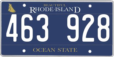 RI license plate 463928