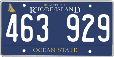 RI license plate 463929
