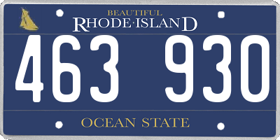 RI license plate 463930