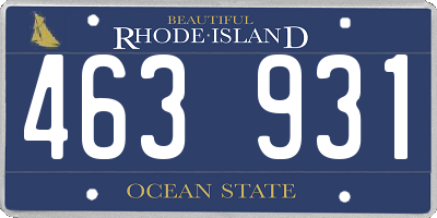 RI license plate 463931