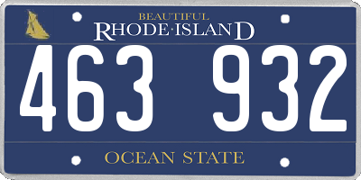 RI license plate 463932