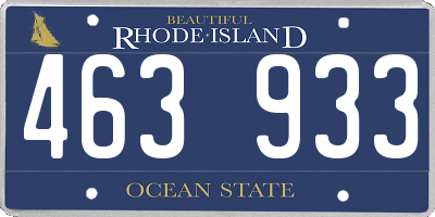 RI license plate 463933