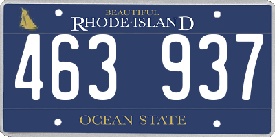 RI license plate 463937