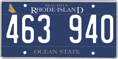 RI license plate 463940