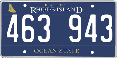 RI license plate 463943