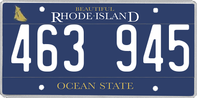 RI license plate 463945