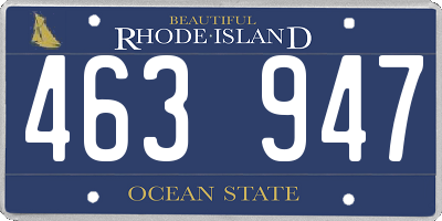 RI license plate 463947
