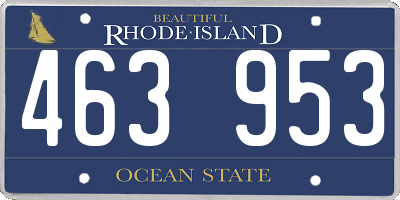 RI license plate 463953