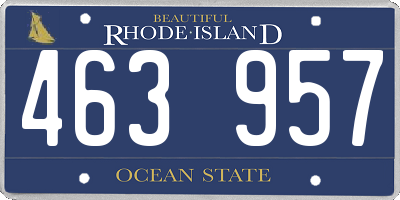 RI license plate 463957