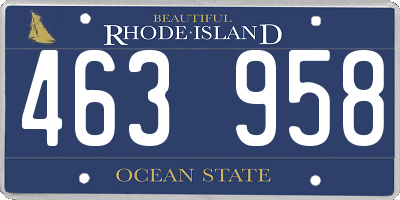 RI license plate 463958