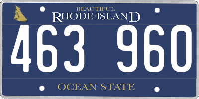 RI license plate 463960