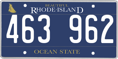 RI license plate 463962