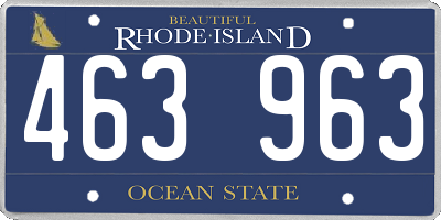 RI license plate 463963