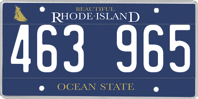 RI license plate 463965