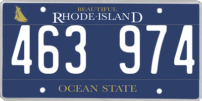 RI license plate 463974