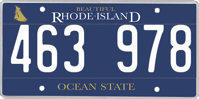 RI license plate 463978
