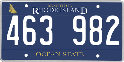 RI license plate 463982