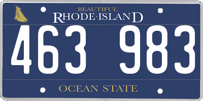 RI license plate 463983