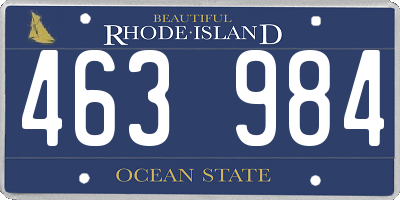 RI license plate 463984