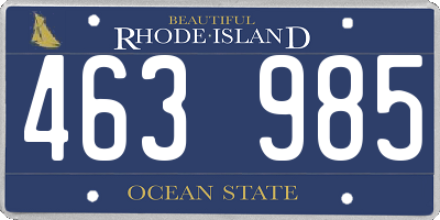 RI license plate 463985