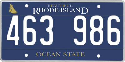 RI license plate 463986