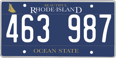 RI license plate 463987