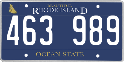 RI license plate 463989
