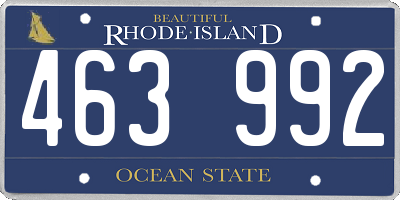 RI license plate 463992
