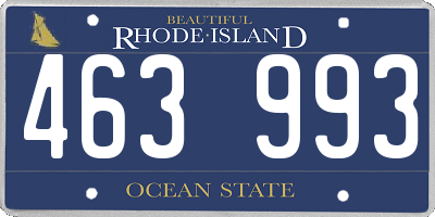 RI license plate 463993