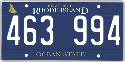 RI license plate 463994