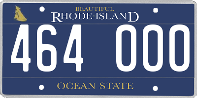RI license plate 464000