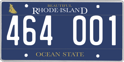 RI license plate 464001