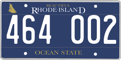 RI license plate 464002