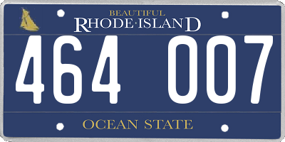 RI license plate 464007