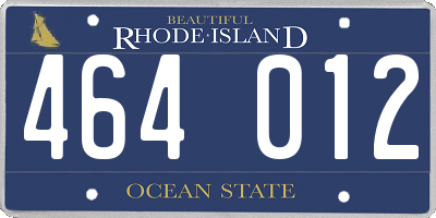 RI license plate 464012