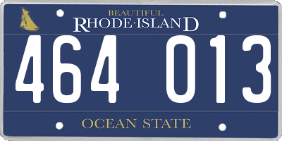 RI license plate 464013
