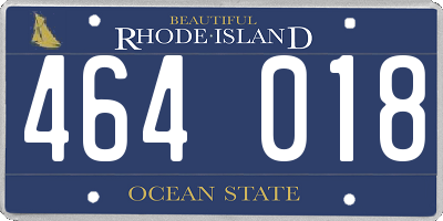 RI license plate 464018