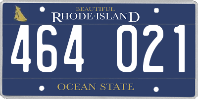 RI license plate 464021