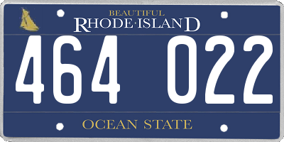 RI license plate 464022