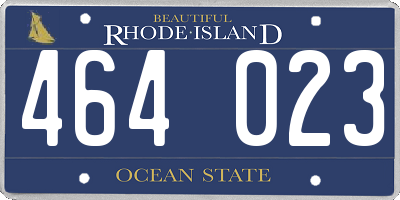 RI license plate 464023