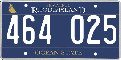 RI license plate 464025