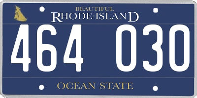 RI license plate 464030