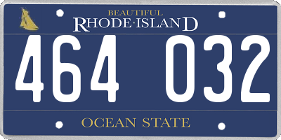 RI license plate 464032