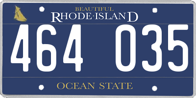RI license plate 464035