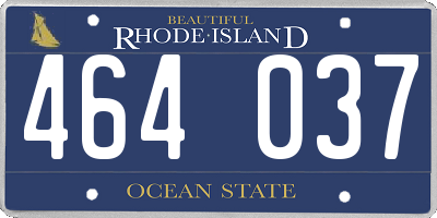 RI license plate 464037