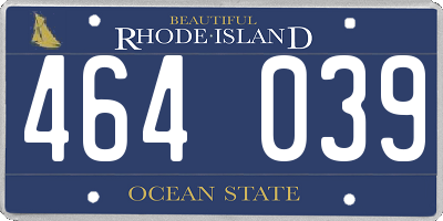 RI license plate 464039