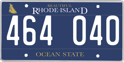 RI license plate 464040